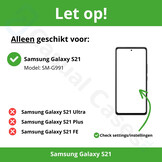 Samsung Galaxy S21 Backcover hoesje Echt Leer - Zwart