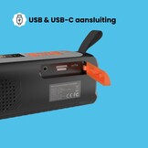 Draagbare noodradio met AM FM SW zonnepaneel oplaadbare accu Bluetooth SOS-functie en oplaadhendel voor kamperen of noodsituaties