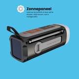 Draagbare noodradio met AM FM SW zonnepaneel oplaadbare accu Bluetooth SOS-functie en oplaadhendel voor kamperen of noodsituaties