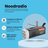 Draagbare noodradio met AM FM SW zonnepaneel oplaadbare accu Bluetooth SOS-functie en oplaadhendel voor kamperen of noodsituaties