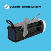 Draagbare noodradio met AM FM SW zonnepaneel oplaadbare accu Bluetooth SOS-functie en oplaadhendel voor kamperen of noodsituaties