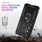 Samsung Galaxy S25 Edge hoesje Armor backcover met ringhouder - Zwart - Model SM-S937