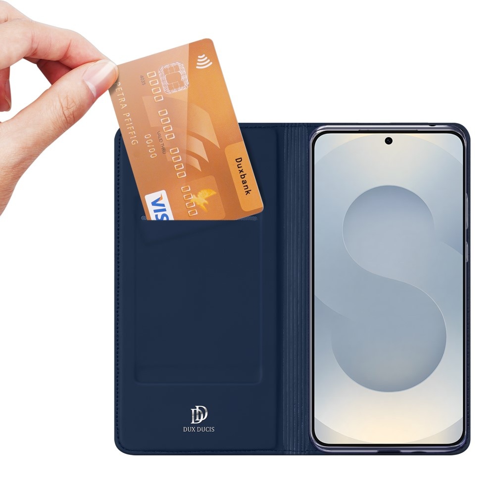 Samsung Galaxy S25 Edge Slim Bookcase hoesje - Donkerblauw - Model SM-S937
