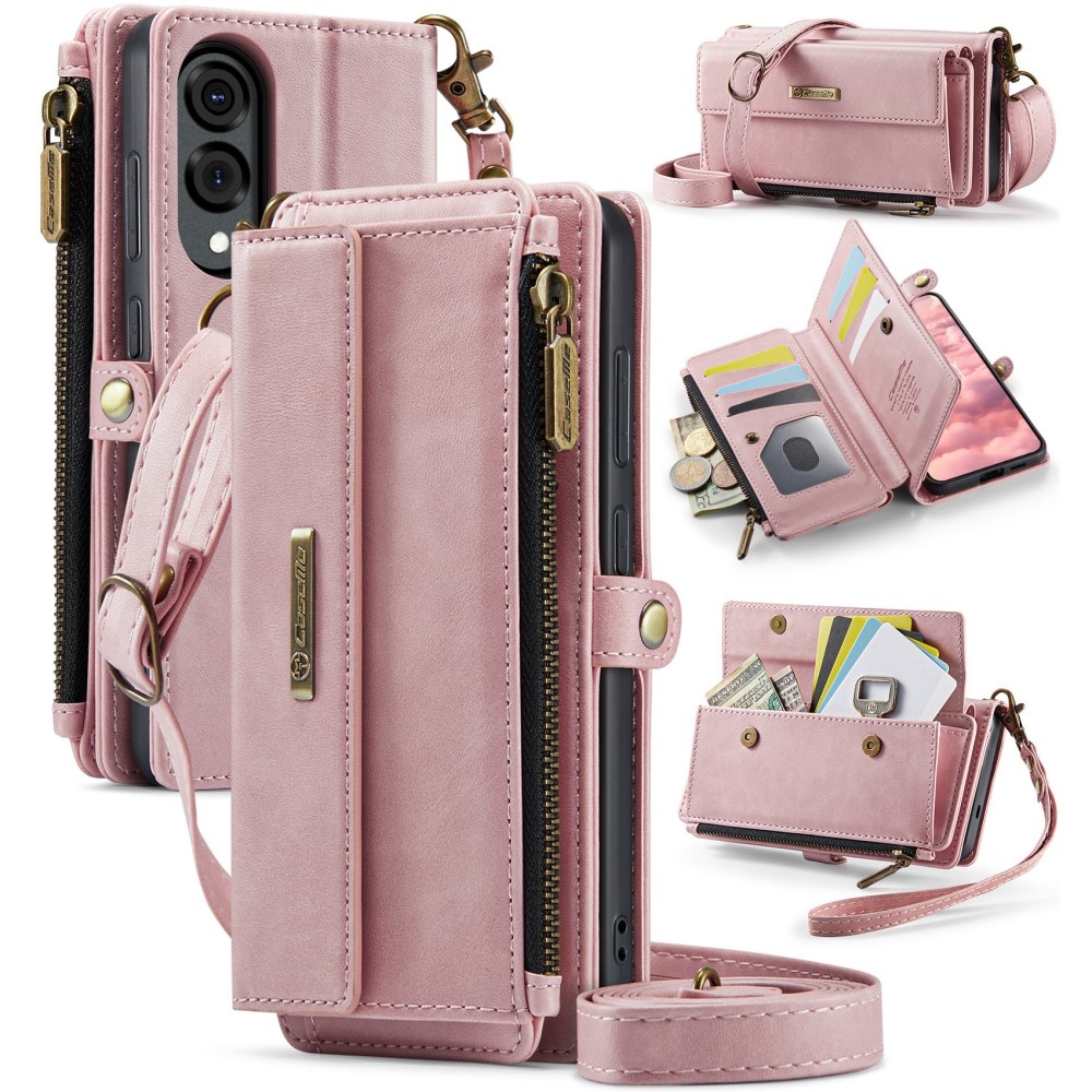 Caseme Samsung Galaxy S25 Edge hoesje - portemonnee tasje - Lichtroze