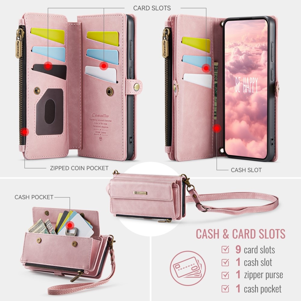 Samsung Galaxy S25 Edge hoesje portemonnee tasje - Lichtroze - Model SM-S937