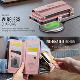 Samsung Galaxy S25 Edge hoesje portemonnee tasje - Lichtroze - Model SM-S937