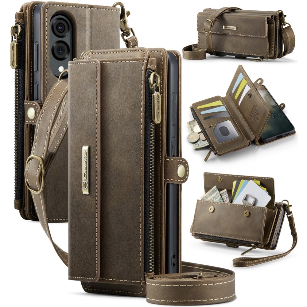 Caseme Samsung Galaxy S25 Edge hoesje - portemonnee tasje - Bruin