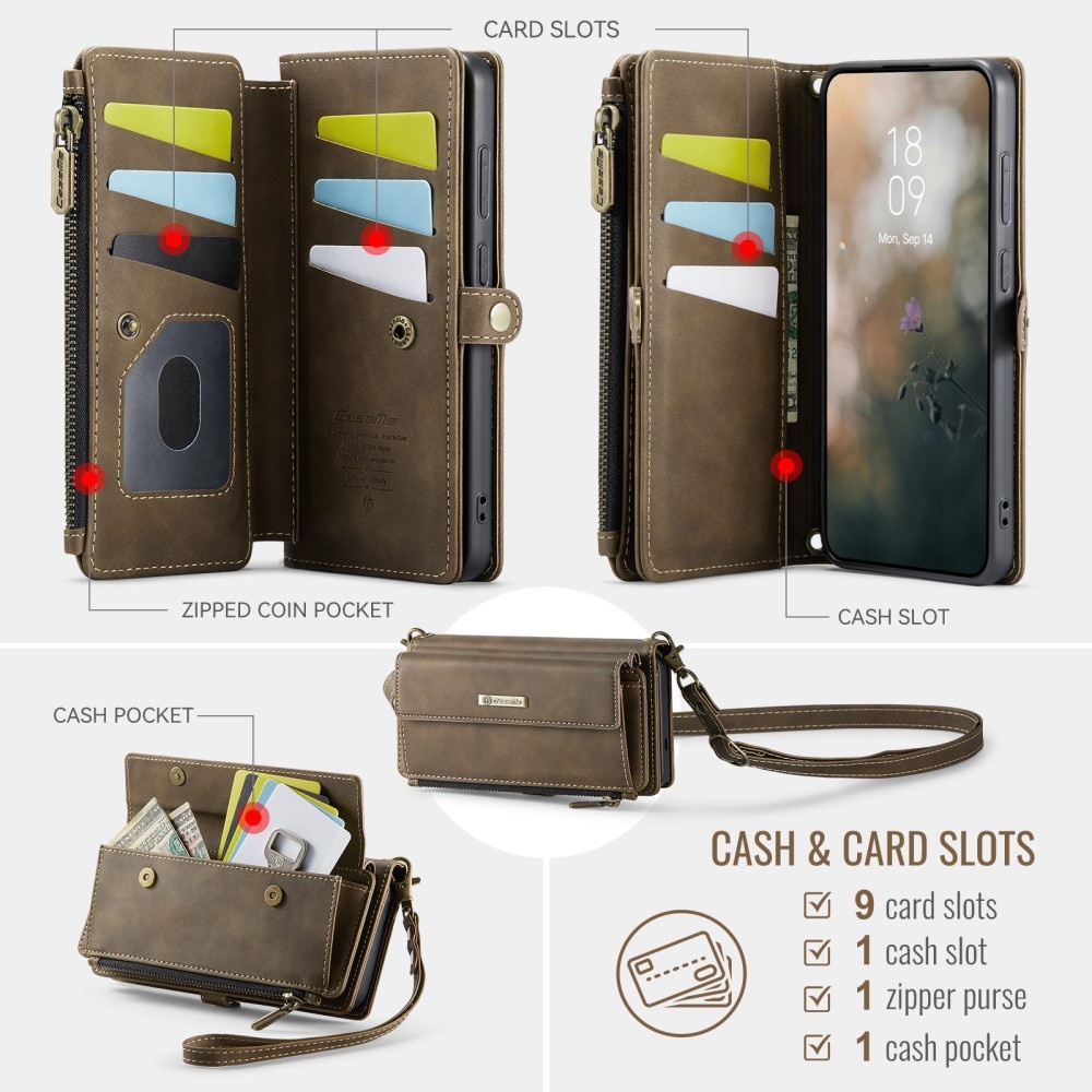 Samsung Galaxy S25 Edge hoesje portemonnee tasje - Bruin - Model SM-S937