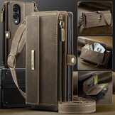 Samsung Galaxy S25 Edge hoesje portemonnee tasje - Bruin - Model SM-S937