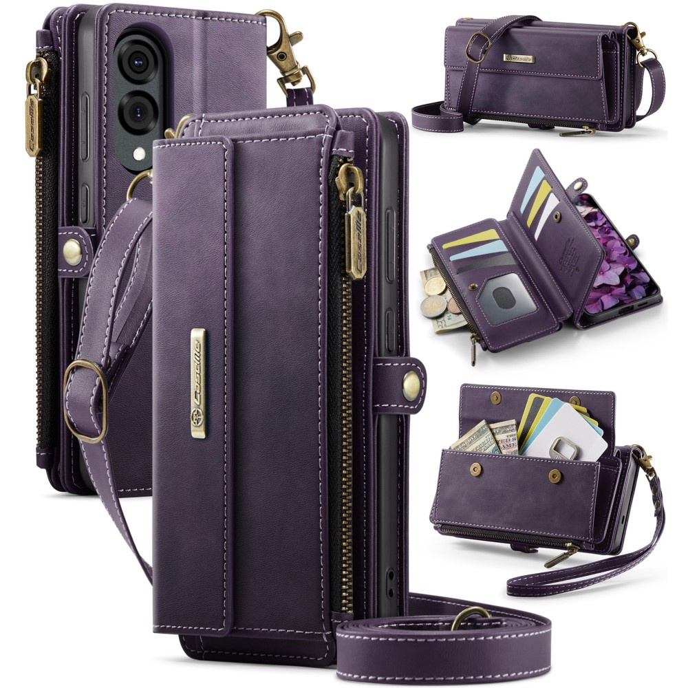 Caseme Samsung Galaxy S25 Edge hoesje - portemonnee tasje - Paars