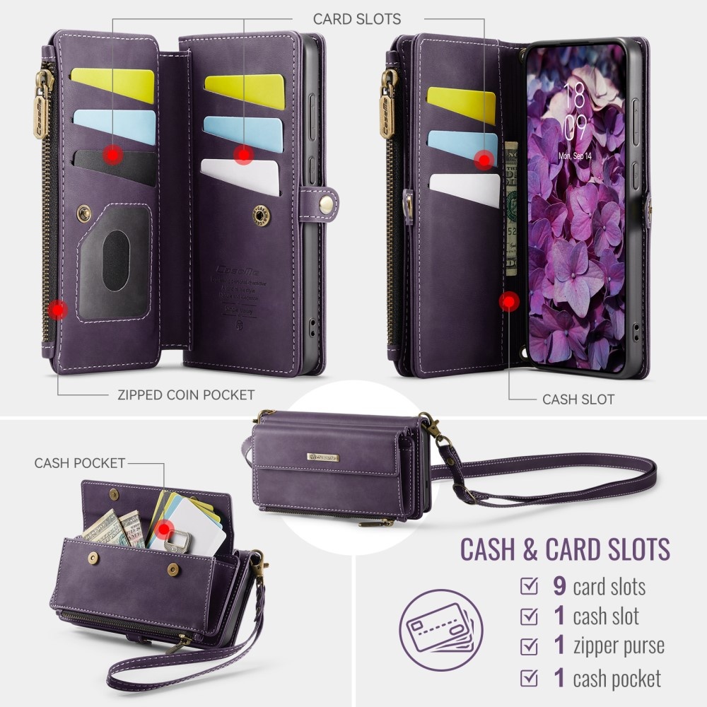 Samsung Galaxy S25 Edge hoesje portemonnee tasje - Paars - Model SM-S937