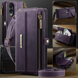 Samsung Galaxy S25 Edge hoesje portemonnee tasje - Paars - Model SM-S937