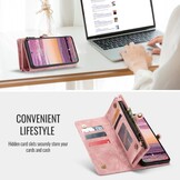 Samsung Galaxy S25  Edge Vintage 2 in 1 portemonnee hoes - Lichtroze - Model SM-S937