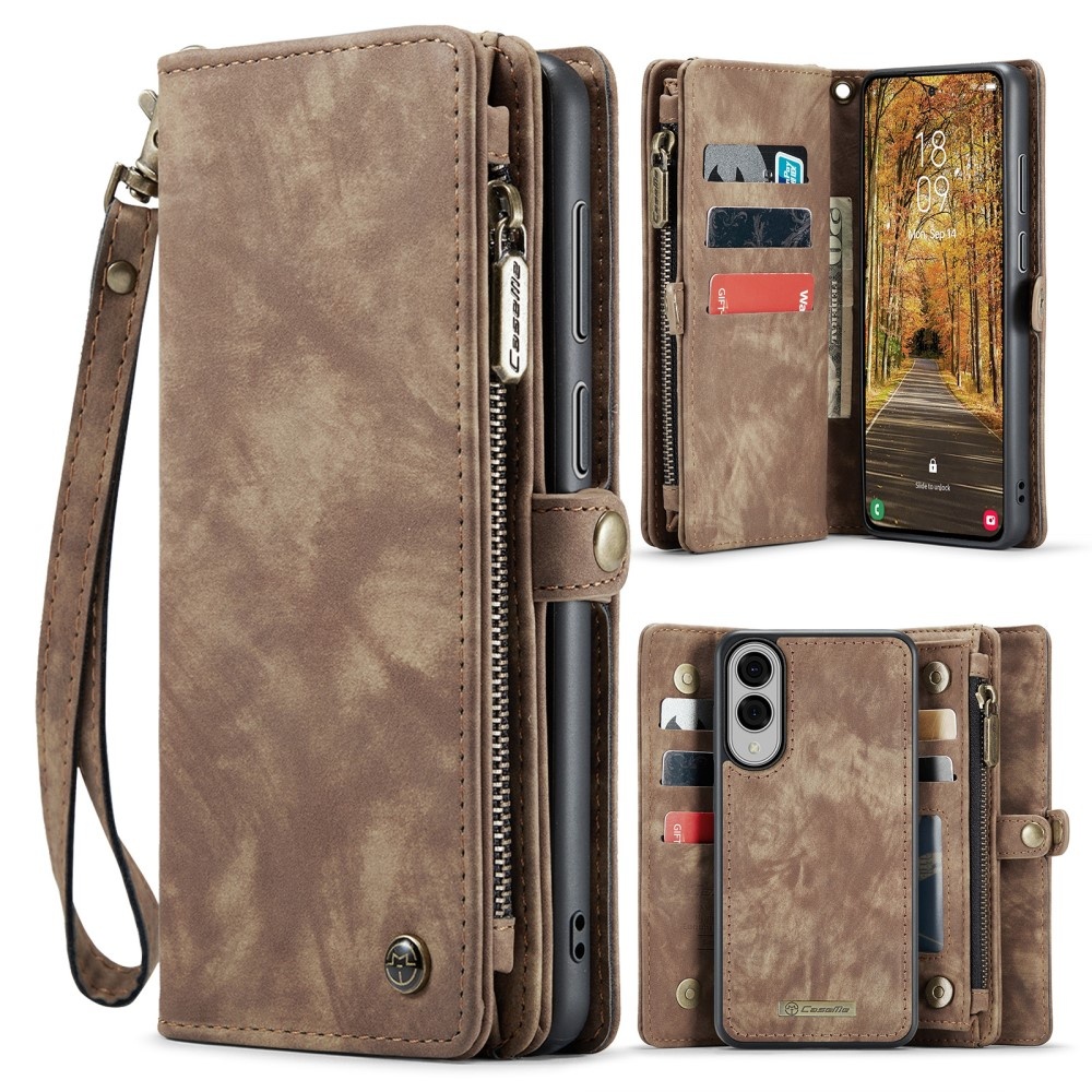 Samsung Galaxy S25 Edge Vintage 2 in 1 portemonnee hoes - Bruin - Model SM-S937