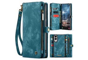 Caseme Samsung Galaxy S25 Edge hoes - Vintage 2 in 1 portemonnee - Blauw