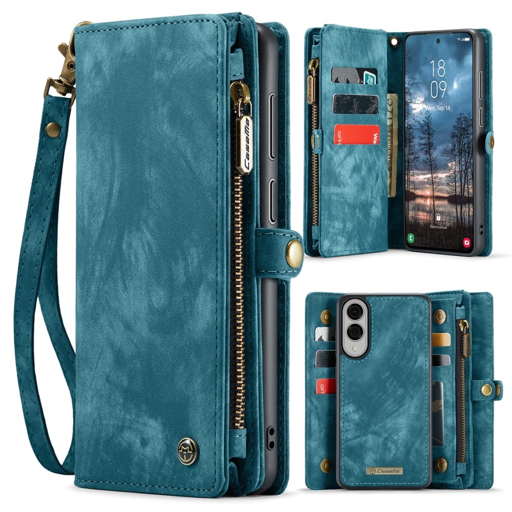 Samsung Galaxy S25 Edge Vintage 2 in 1 portemonnee hoes - Blauw - Model SM-S937