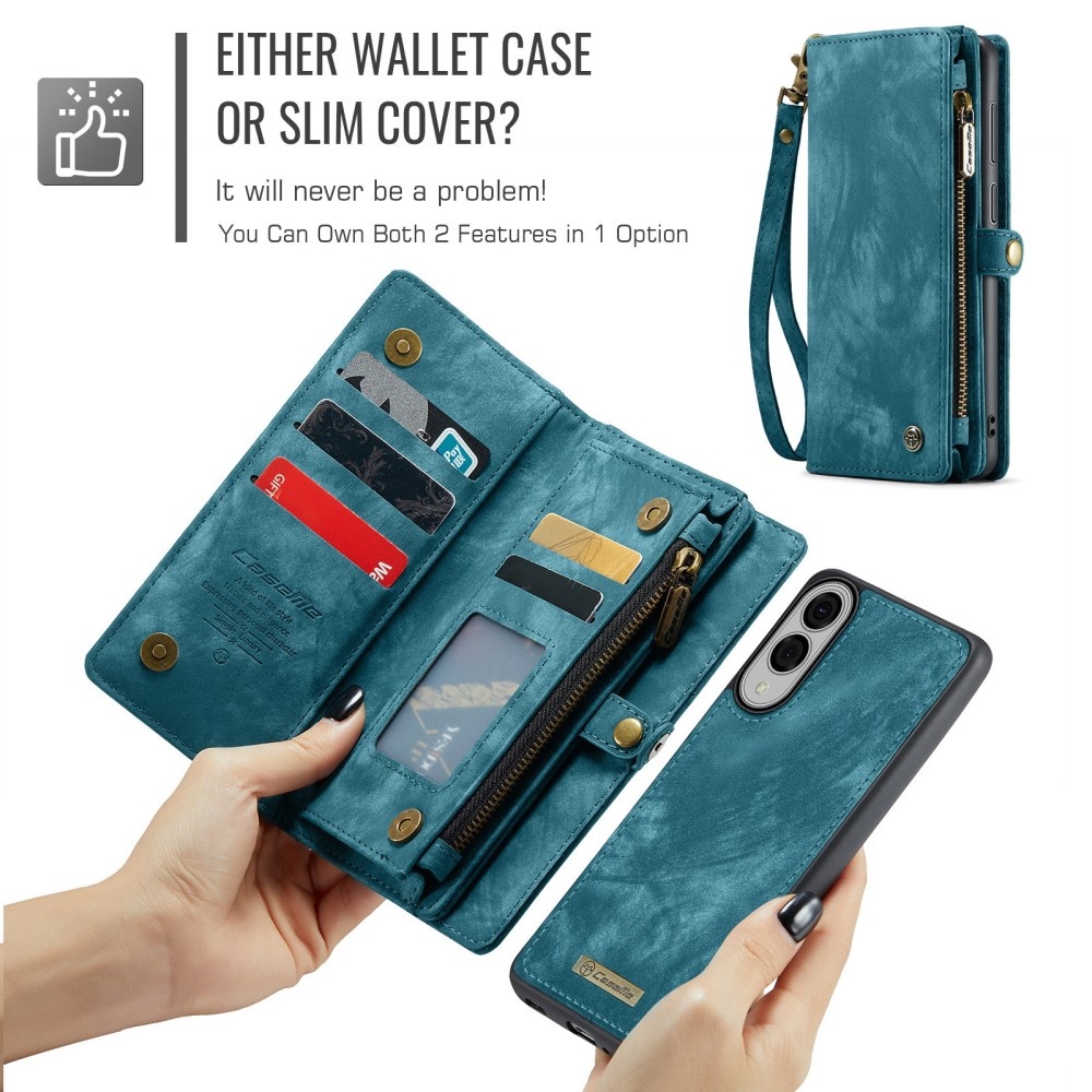 Samsung Galaxy S25 Edge Vintage 2 in 1 portemonnee hoes - Blauw - Model SM-S937