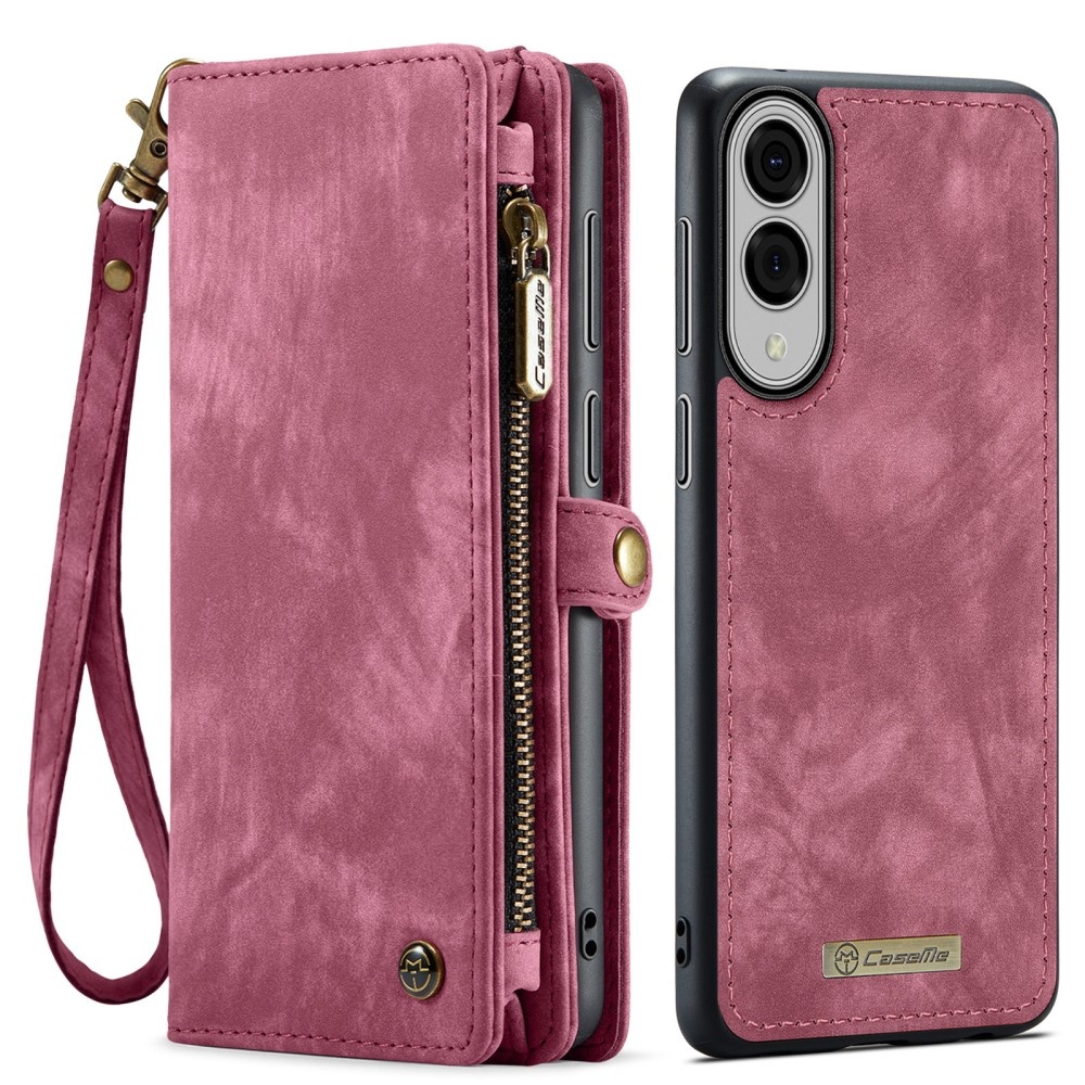 Samsung Galaxy S25 Edge Vintage 2 in 1 portemonnee hoes - Rood - Model SM-S937