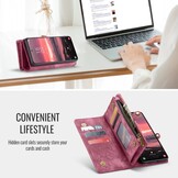 Samsung Galaxy S25 Edge Vintage 2 in 1 portemonnee hoes - Rood - Model SM-S937
