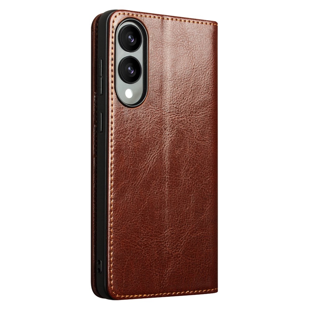 Samsung Galaxy S25 Edge leren bookcase hoesje - Bruin