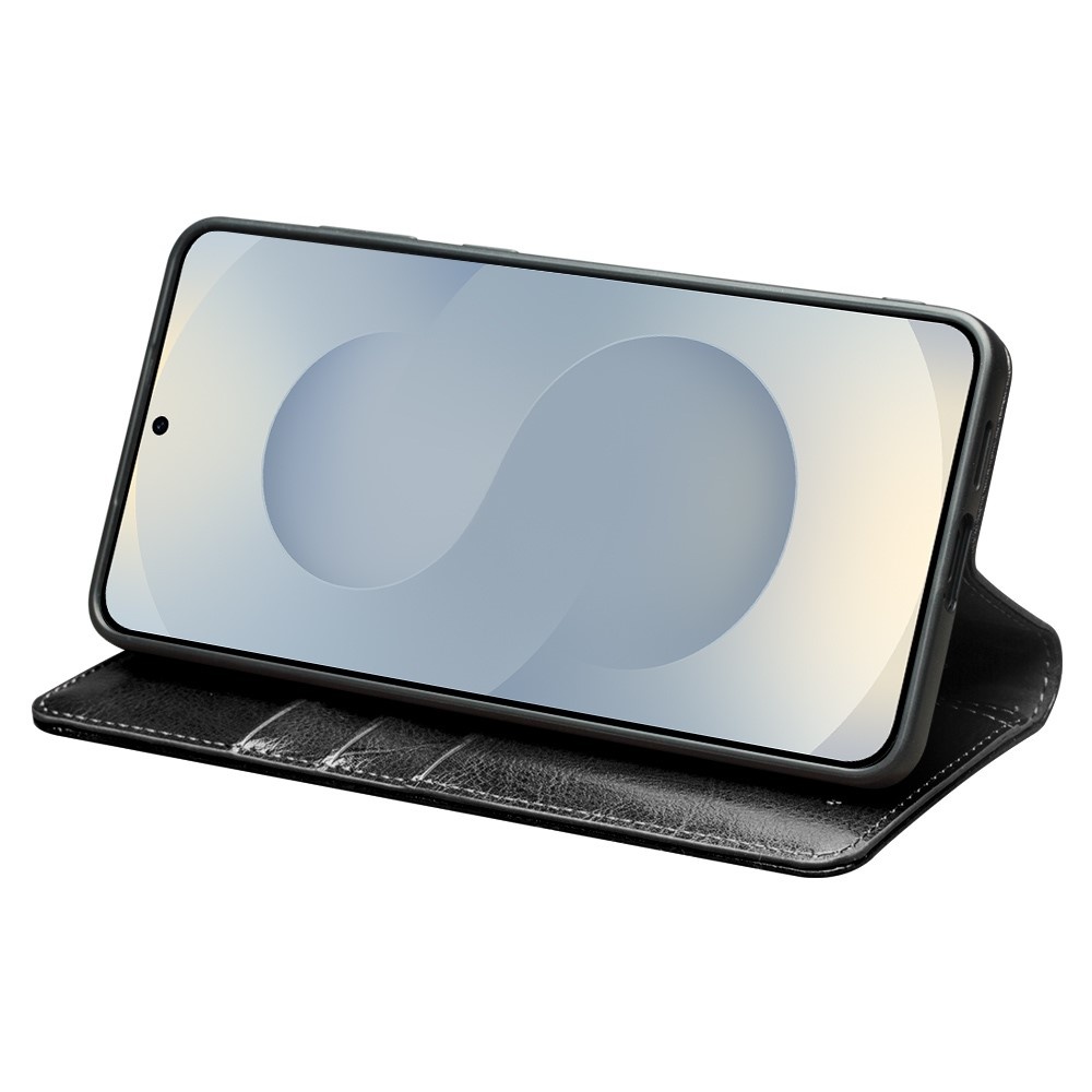 Samsung Galaxy S25 Edge leren bookcase hoesje - Zwart