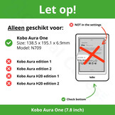 Kobo Aura One slim hard case hoes (7.8 inch) Sleepcover - Zwart