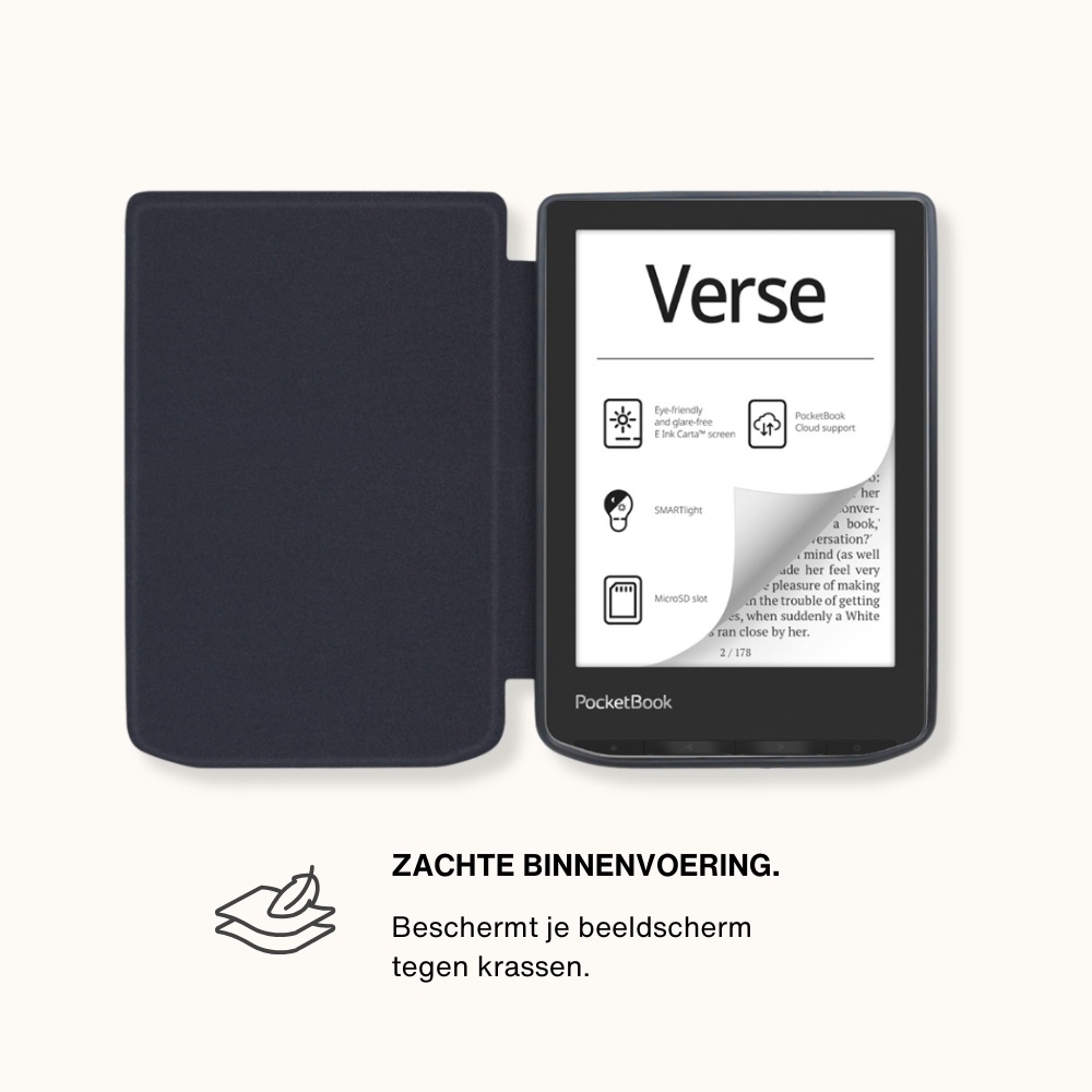 PocketBook Verse / Verse Pro / Verse Color slim hard case hoes (6 inch) Sleepcover - Donkerblauw