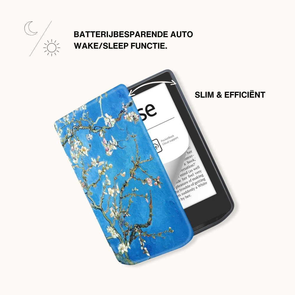 PocketBook Verse / Verse Pro / Verse Color slim hard case hoes (6 inch) Sleepcover - Van Gogh Amandelbloesem