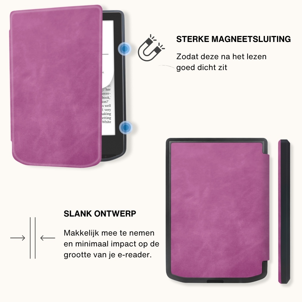 PocketBook Verse / Verse Pro / Verse Color slim hard case hoes (6 inch) Sleepcover - Paars