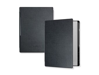 Lunso ReMarkable Paper Pro hoes - Vegan Saffiano Leren sleepcover - Zwart