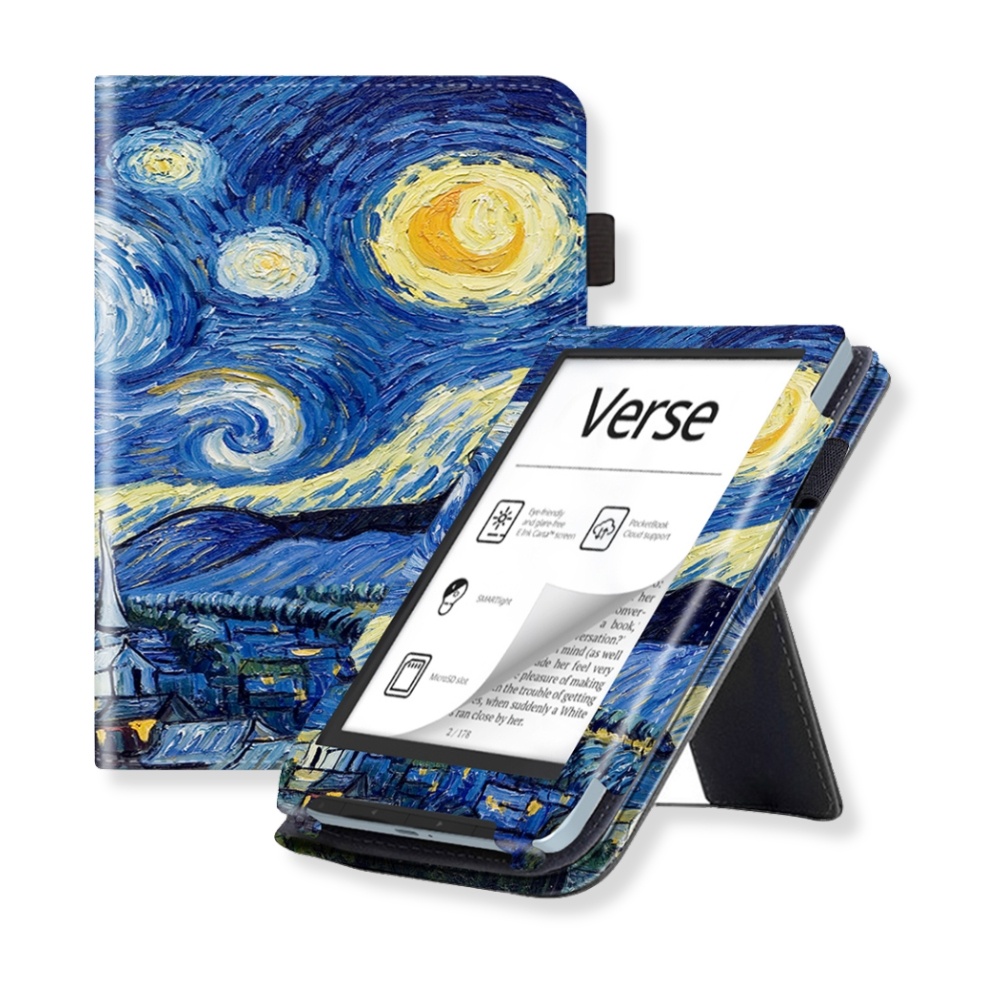 PocketBook Verse / Verse Pro / Verse Color hoes (6 inch) Luxe stand sleepcover - Van Gogh Sterrennacht