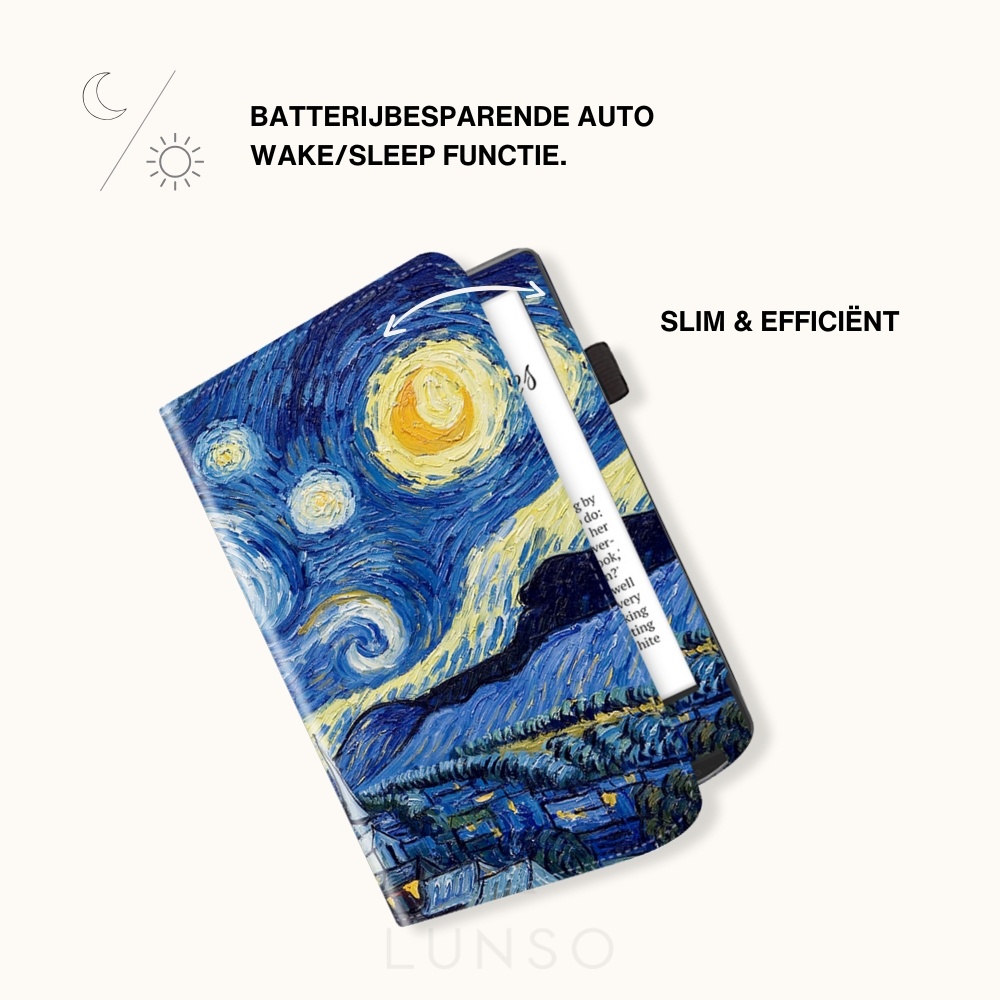 PocketBook Verse / Verse Pro / Verse Color hoes (6 inch) Luxe stand sleepcover - Van Gogh Sterrennacht