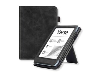 Lunso PocketBook Verse / Verse Pro / Verse Color hoes (6 inch) - Luxe Stand sleepcover - Zwart