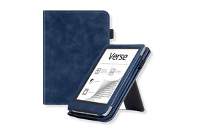 Lunso PocketBook Verse / Verse Pro / Verse Color hoes (6 inch) - Luxe Stand sleepcover - Donkerblauw