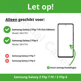Samsung Galaxy Z Flip 7 FE / Z Flip6 Leren hoes met band strap case - Donkerblauw