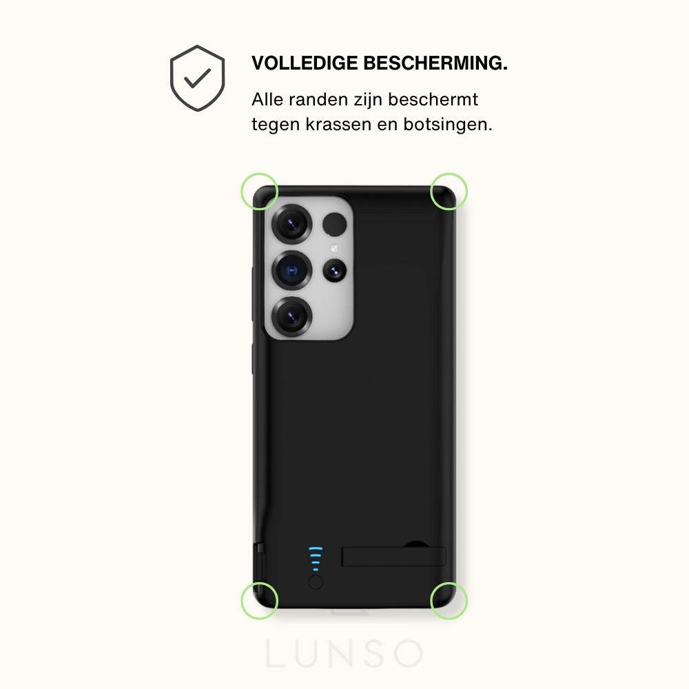 Samsung Galaxy S25 Ultra Powerbank hoesje 5000 mAh hoes - Zwart