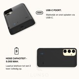 Samsung Galaxy S25 Plus Powerbank hoesje 5000 mAh hoes - Zwart