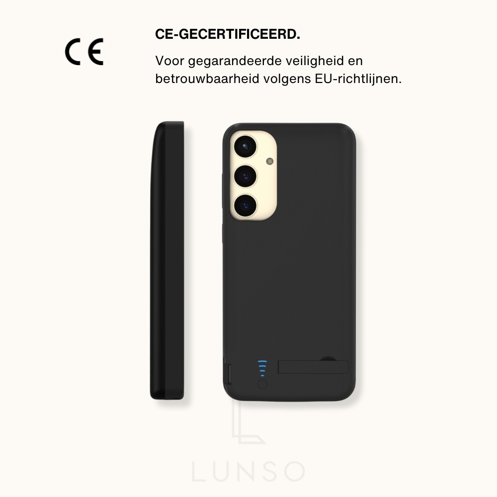 Samsung Galaxy S25 Powerbank hoesje 5000 mAh hoes - Zwart