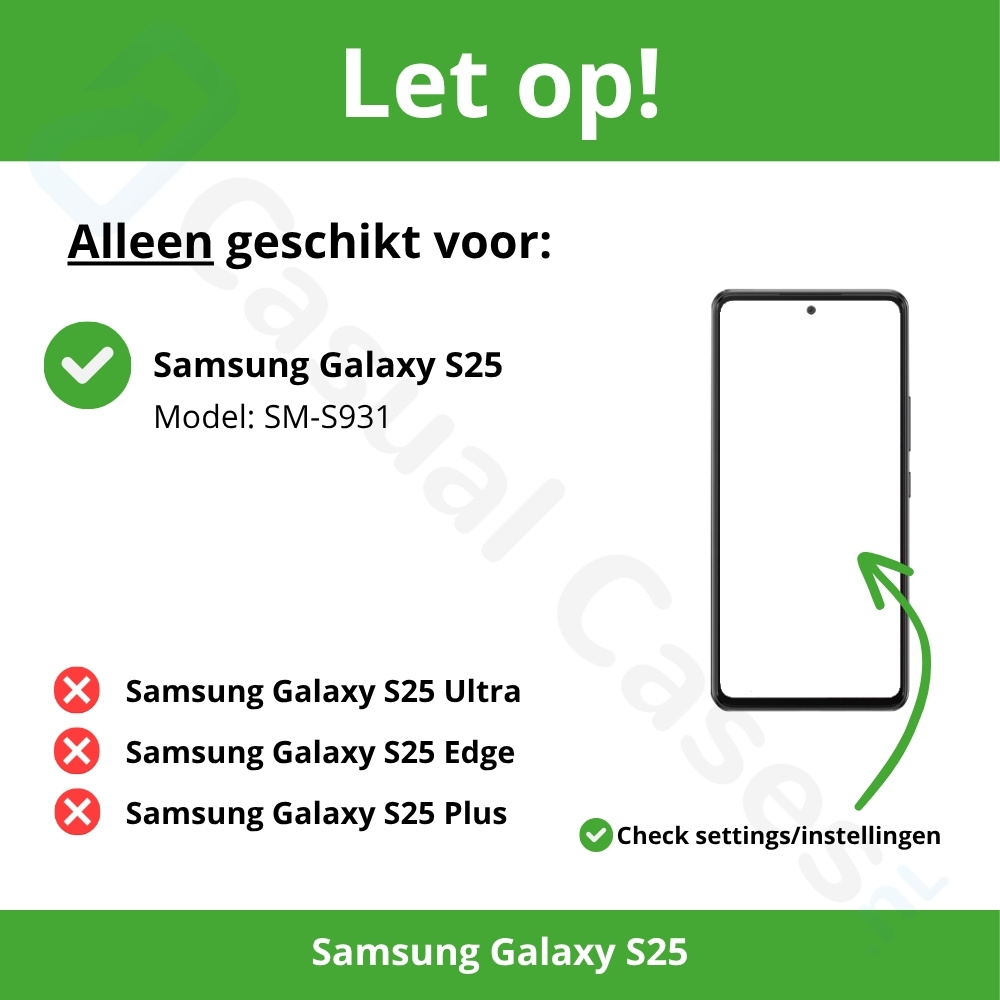 Samsung Galaxy S25 Powerbank hoesje 5000 mAh hoes - Zwart