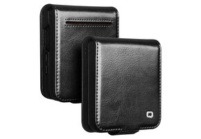 Qialino Samsung Galaxy Z Flip 7 hoesje - Leren Flipcase - Zwart