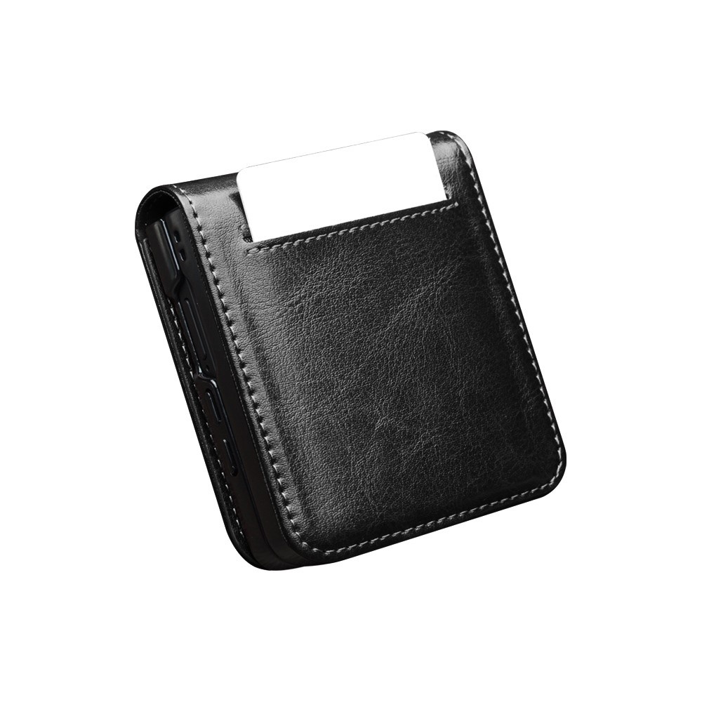 Samsung Galaxy Z Flip 7 leren Flipcase hoesje - Zwart