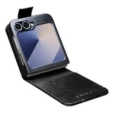 Samsung Galaxy Z Flip 7 FE / Z Flip6 leren Flipcase hoesje - Zwart