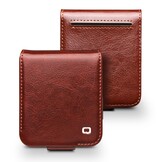 Samsung Galaxy Z Flip 7 FE / Z Flip6 leren Flipcase hoesje - Donkerbruin