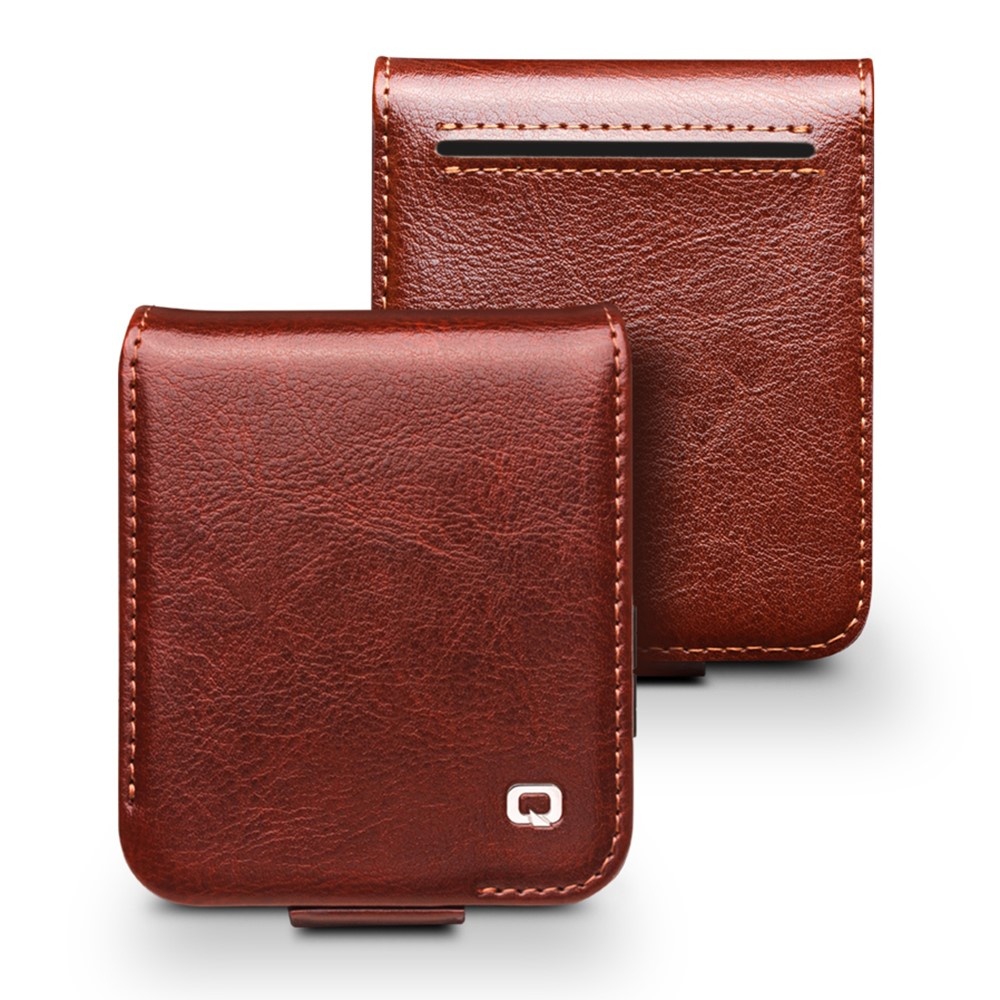 Samsung Galaxy Z Flip 7 FE / Z Flip6 leren Flipcase hoesje - Donkerbruin