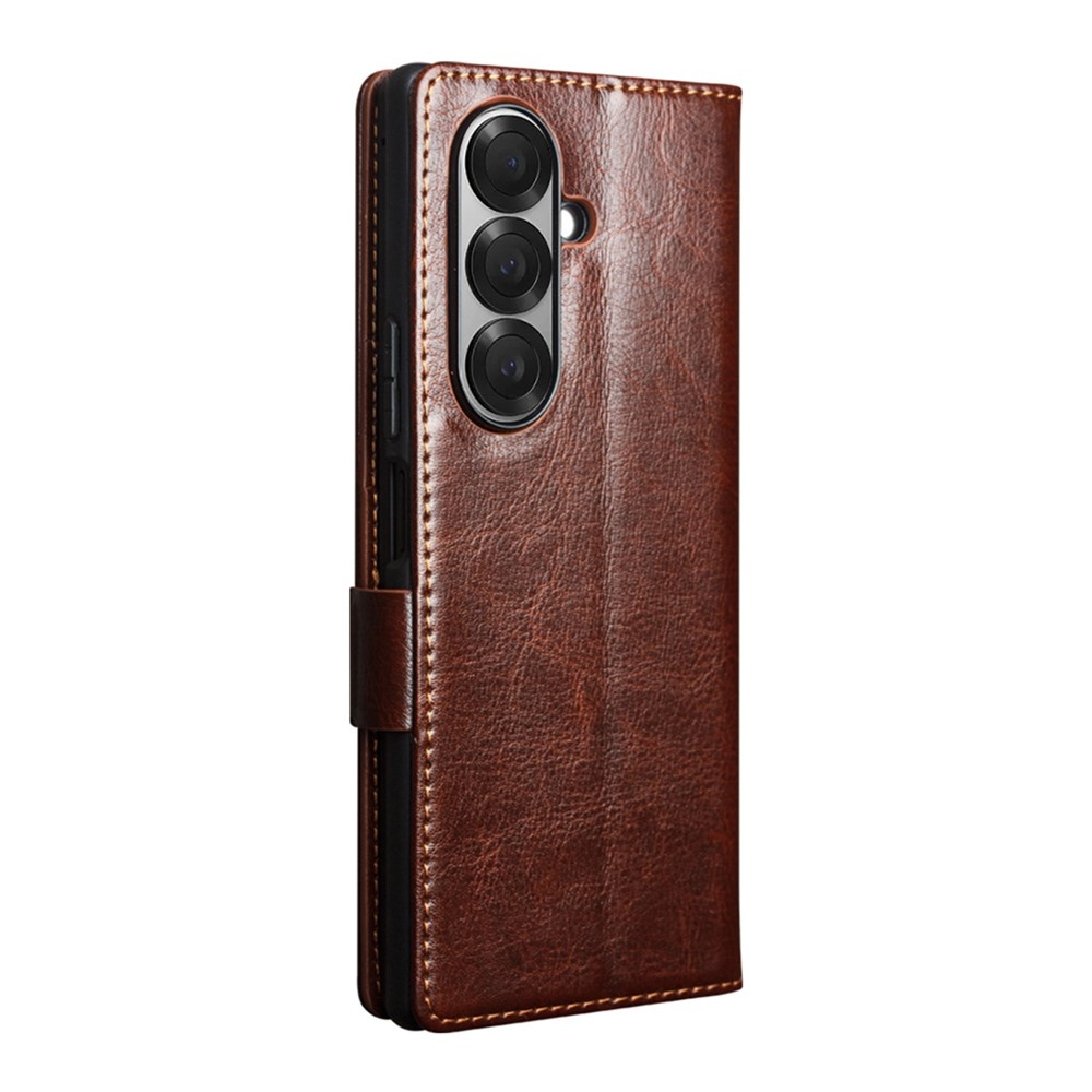 Samsung Galaxy Z Fold 7 leren bookcase hoesje - Donkerbruin