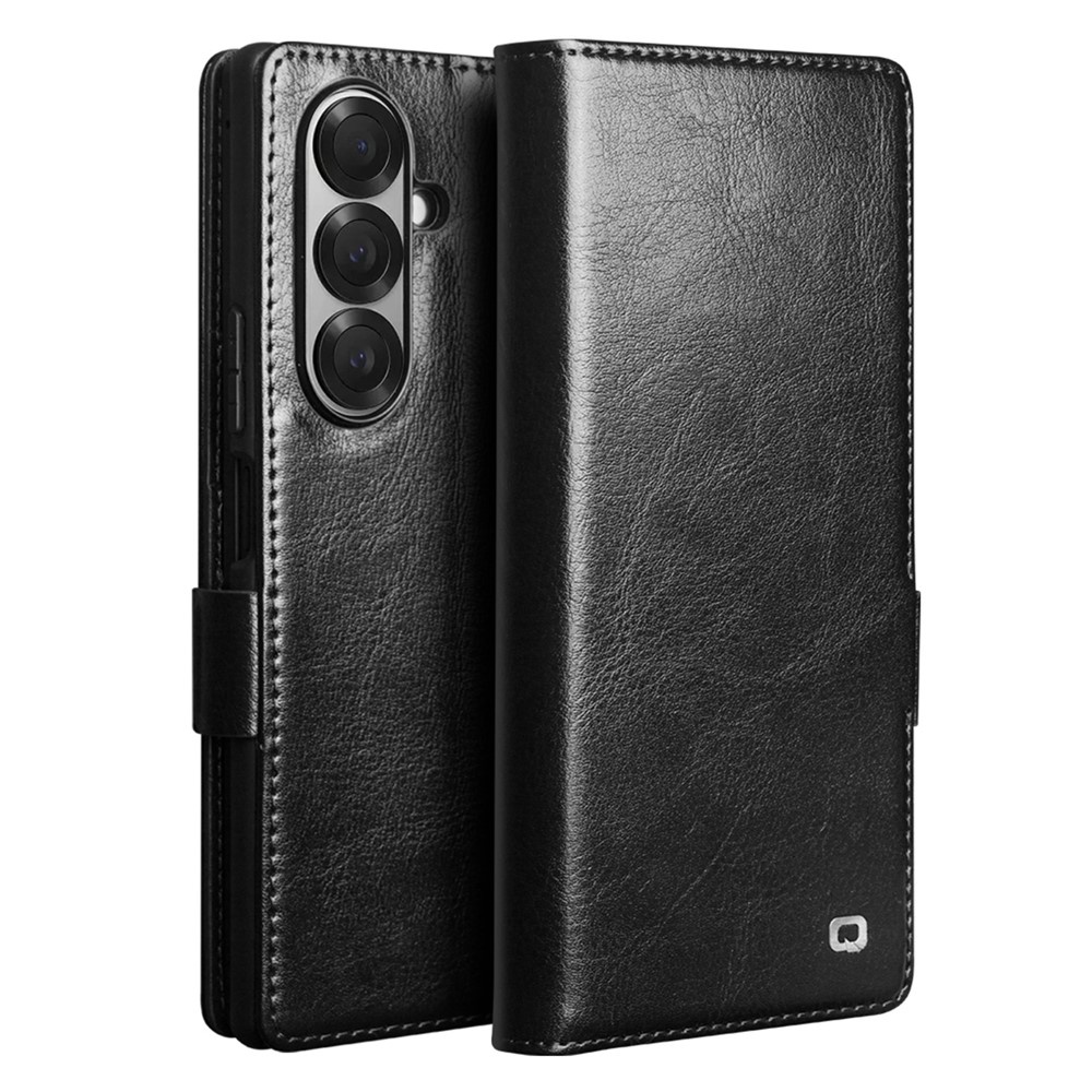 Samsung Galaxy Z Fold 7 leren bookcase hoesje - Zwart