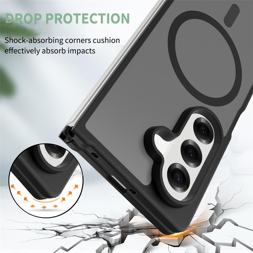 Samsung Galaxy Z Fold 7 hoesje slanke backcover met volledige MagSafe ondersteuning - Zwart