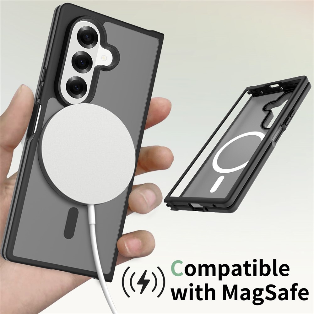 Samsung Galaxy Z Fold 7 hoesje slanke backcover met volledige MagSafe ondersteuning - Zwart