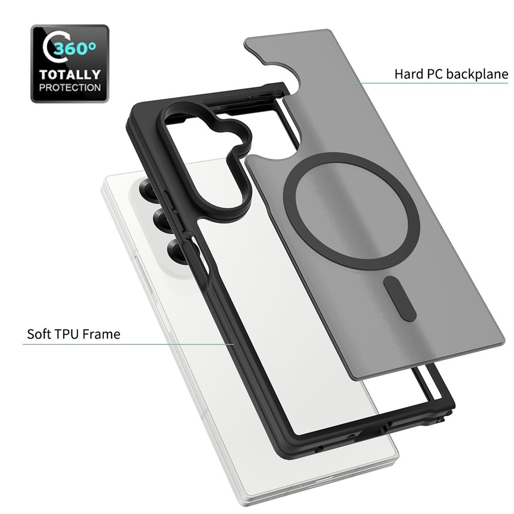 Samsung Galaxy Z Fold 7 hoesje slanke backcover met volledige MagSafe ondersteuning - Zwart