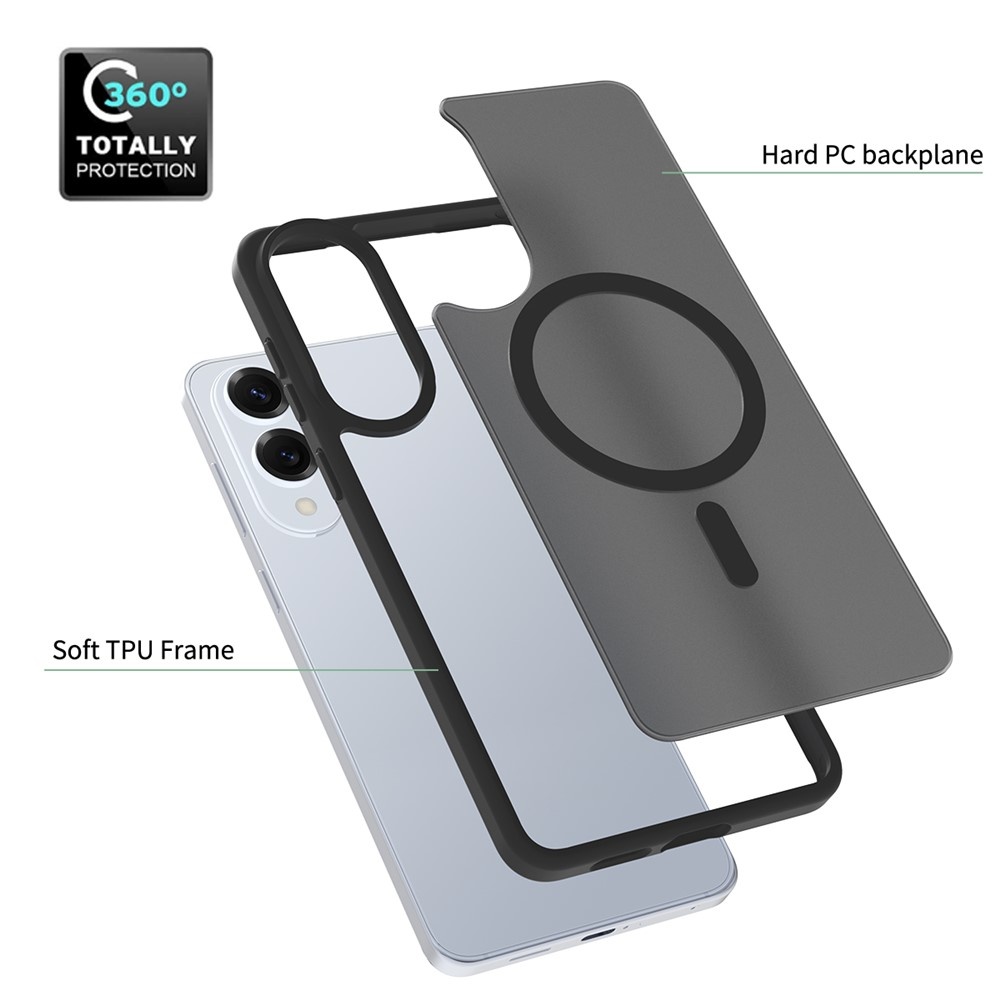 Samsung Galaxy S25 Edge hoesje slanke backcover met volledige MagSafe ondersteuning - Zwart